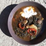 Суп с грибами и крапивой

Грибы, сладкий перец, скорценера, картофель. Через пол часа добавить обжариный лук с морковью. Свежая крапива, вяленые томаты и немного томатной пасты и кобачковой икры. Из специй соль и перец. Подавать с кефиром, сметаной, сыром.

Вкус просто отменный для вегетарианского супа.